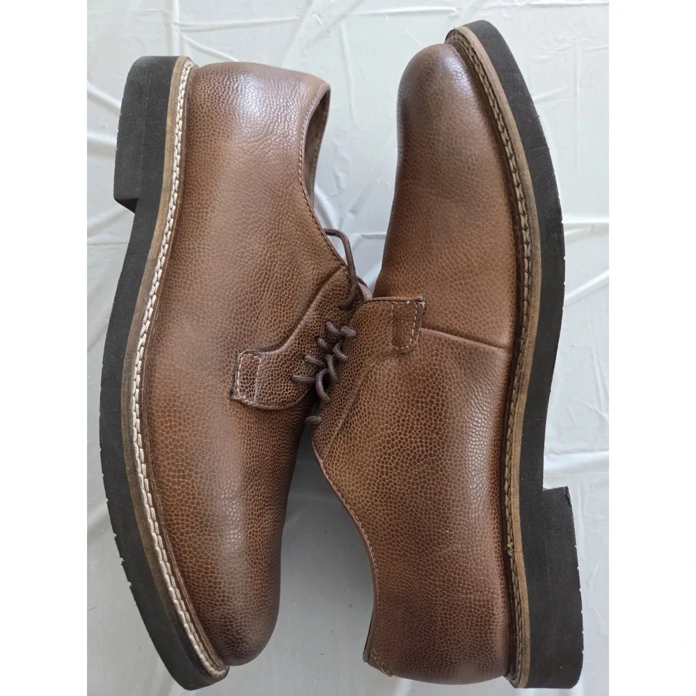 Gh Bass Lace Up Leather Loafers Men's 10 D Bryant Whiskey Brown‎
